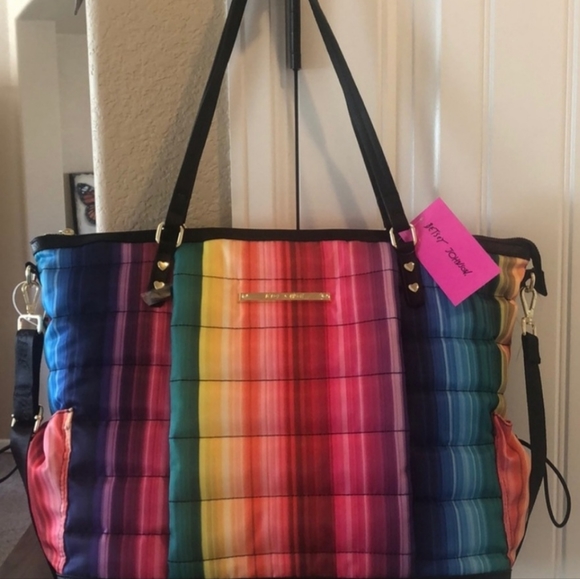 Betsey Johnson Rainbow Tote Bag - Picture 2 of 11